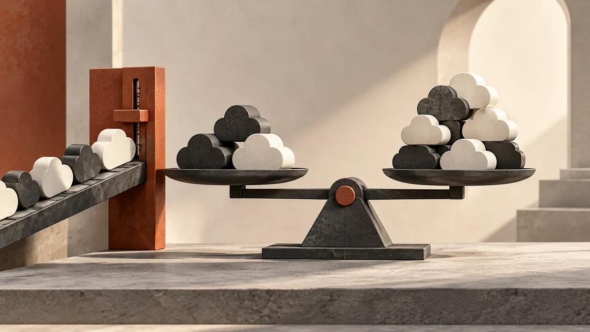Cloud resource blocks balanced against a capacity limiter.
