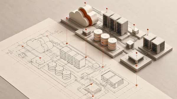A versioned infrastructure plan aligned with its matching three-dimensional resources.