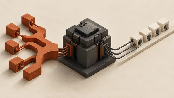 Two different connection paths feeding a shared infrastructure engine.